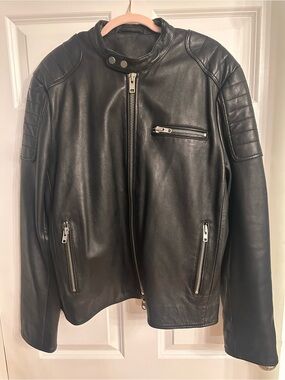 MUUBAA Stirling Racer Biker Jacket with Quilted Detail